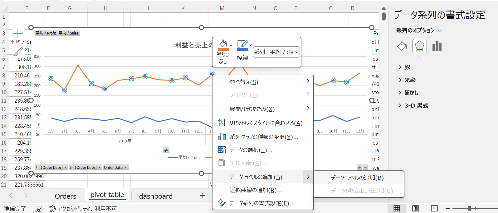 Excel活用法(3) ダッシュボード型レポートの作成