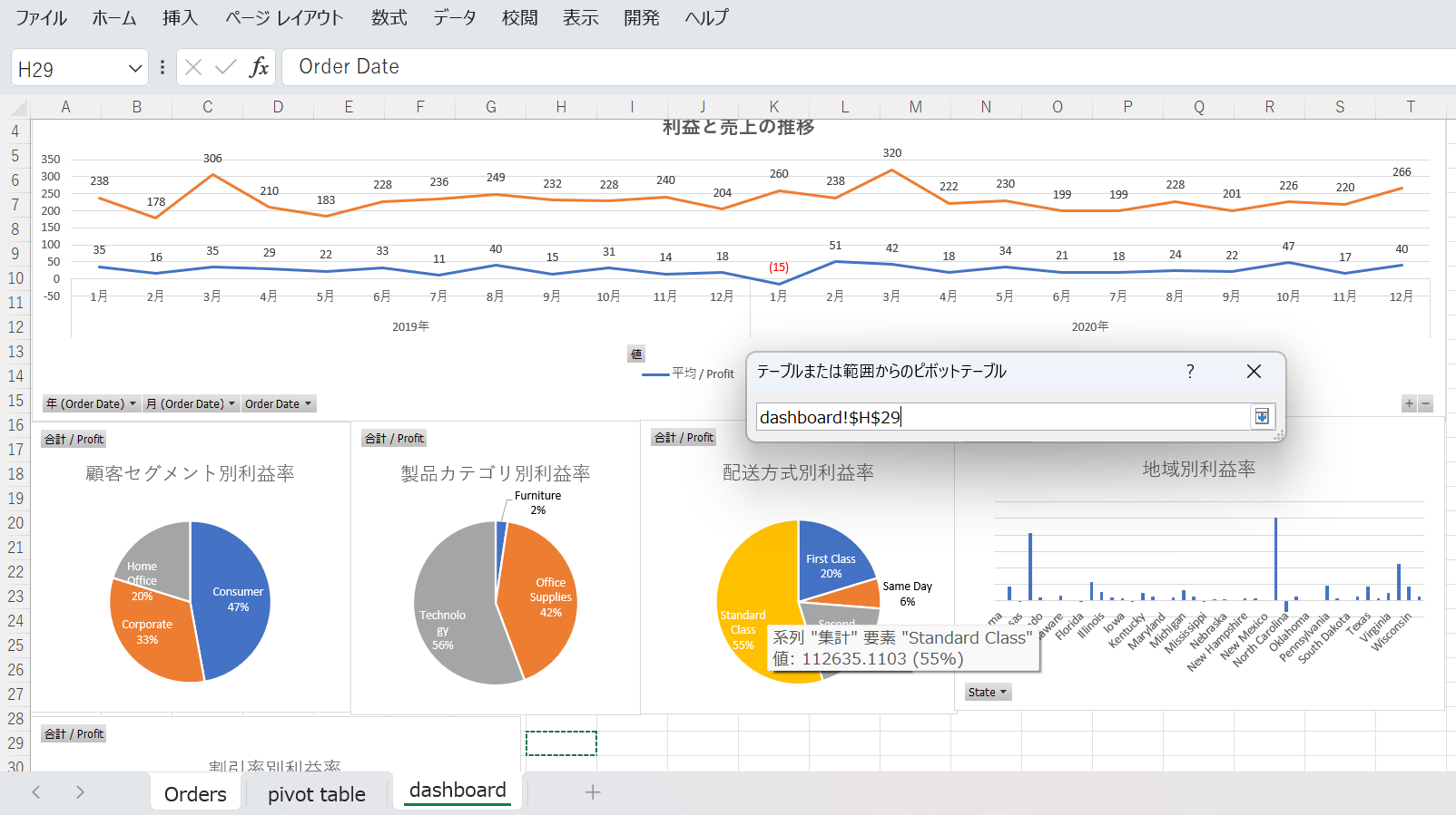 Excel活用法(3) ダッシュボード型レポートの作成