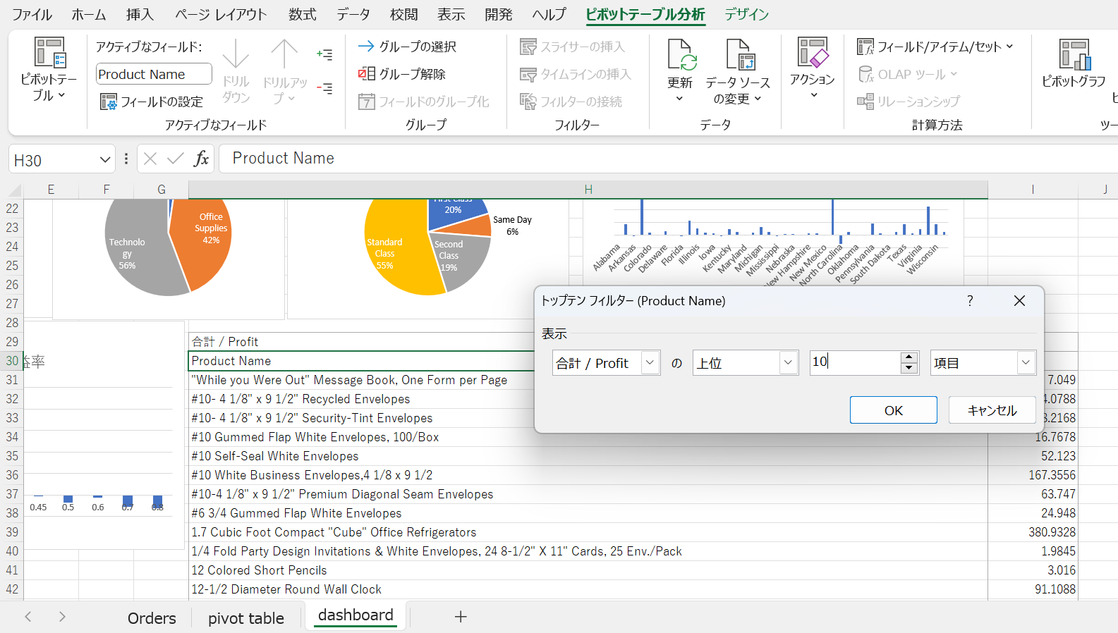 Excel活用法(3) ダッシュボード型レポートの作成