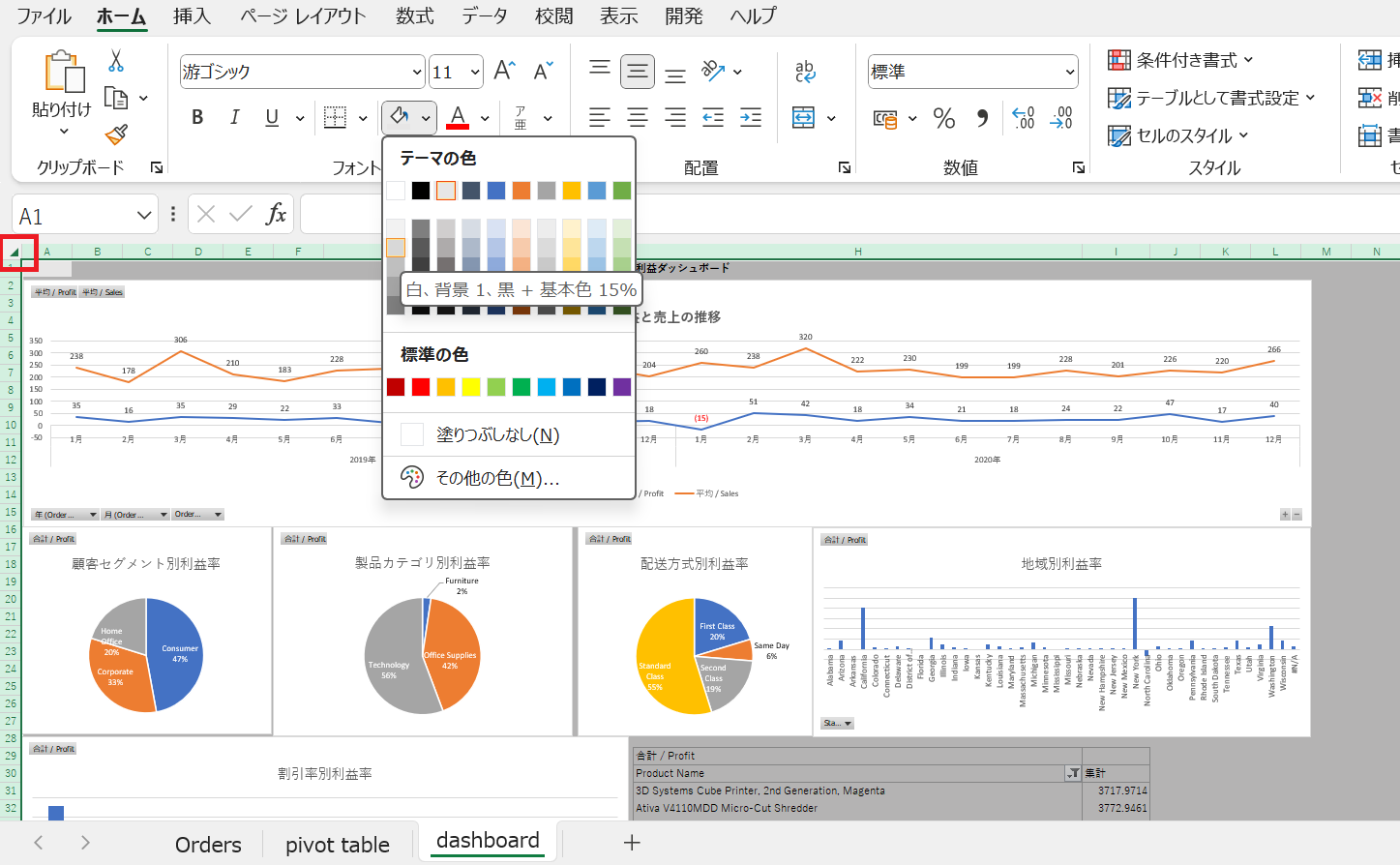 Excel活用法(3) ダッシュボード型レポートの作成