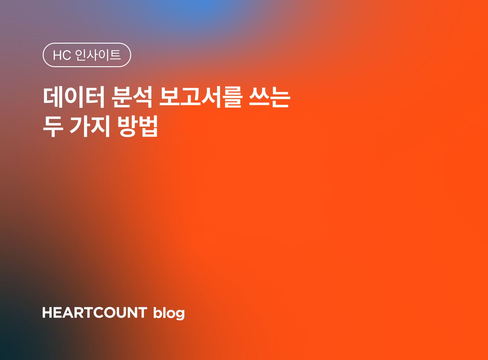 데이터 분석 보고서를 쓰는 두 가지 방법